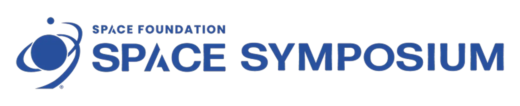 Blue Space Foundation Space Symposium logo with an orbital diagram and bold lettering to the right.